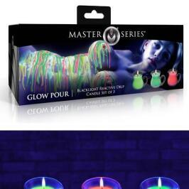 Glow Pour Blacklight Reactive Drip Candle Set of 3 