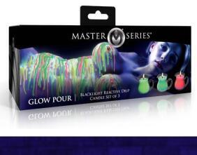 Glow Pour Blacklight Reactive Drip Candle Set of 3 