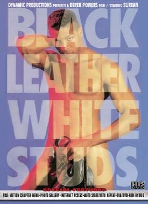  Black Leather White Studs